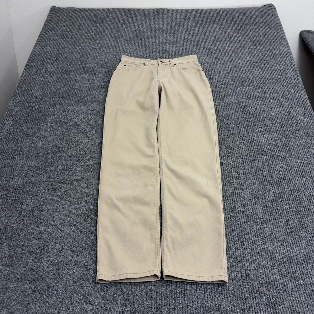 LL Bean Jeans Womens 4 Tan Cotton Straight Leg High Rise Classic Gorpcore